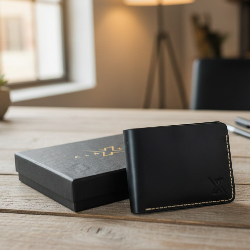 𝐌𝐞𝐧’𝐬 𝐑𝐮𝐠𝐠𝐞𝐝 𝐁𝐥𝐚𝐜𝐤 𝐋𝐞𝐚𝐭𝐡𝐞𝐫 𝐖𝐚𝐥𝐥𝐞𝐭 – 𝐃𝐮𝐫𝐚𝐛𝐥𝐞 & 𝐏𝐫𝐞𝐦𝐢𝐮𝐦 𝐐𝐮𝐚𝐥𝐢𝐭𝐲