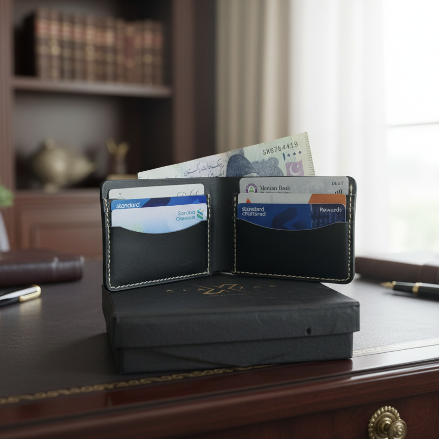 𝐌𝐞𝐧’𝐬 𝐑𝐮𝐠𝐠𝐞𝐝 𝐁𝐥𝐚𝐜𝐤 𝐋𝐞𝐚𝐭𝐡𝐞𝐫 𝐖𝐚𝐥𝐥𝐞𝐭 – 𝐃𝐮𝐫𝐚𝐛𝐥𝐞 & 𝐏𝐫𝐞𝐦𝐢𝐮𝐦 𝐐𝐮𝐚𝐥𝐢𝐭𝐲